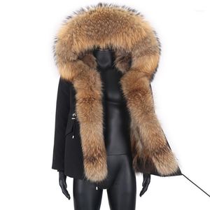 Men's Down & Parkas 2022 Man Parka Natural Raccoon Fur Collar Hooded Thick Warm Coat Winter Jacket Long Streetwear Russian 7XL Real