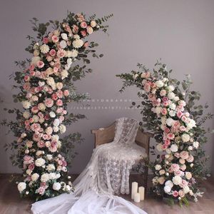 Decorative Flowers & Wreaths BigArtificial Rose Horns Arch Floral Wedding Decoration Flower Wall Pography Shooting Prop Shop Po Area Decorat