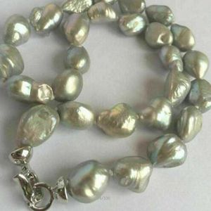Äkta naturliga 8-9mm grå South Sea Baroque Pearl Necklace 18 '' AAA