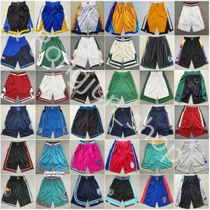 Uomo Sport Shorts Team Basketball Wear Without Pocket Atletico pantalone corto pantalone ricamo nero blu bianco Blu size m l maglie