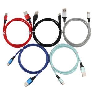 Cavi per caricabatterie per telefoni cellulari in nylon Cavo micro USB tipo C a ricarica rapida Cavo dati 1M per smartphone Xiaomi LG Samsung