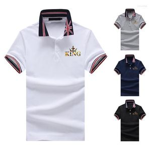 Men's Polos 2022 Men Lapel Printed Slim Fit Button Shirts Short-sleeve National Flag Indoor Outdoor Leisure Party T-shirt Bles22
