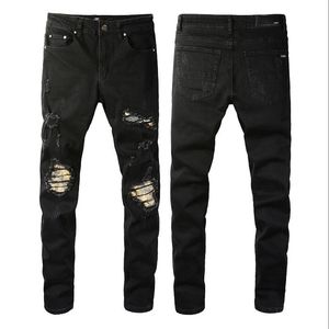 2022 BLM Mens Designer Jeans Джинсы расстроенные разорванные байкерские байкеры Slim Fit Motorcycle Bikers Джинсовый