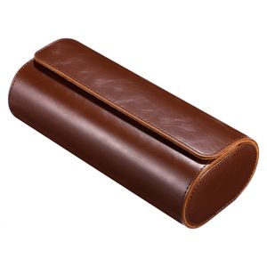 Watch Boxes Cases Hemobllo Watch Roll Travel Case 3 Slots Leather Watch Rolls Box Watch Roll Organizer Brown 230206