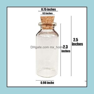 20ml Cork Kavan Cam Şişeleri DIY Dekorasyon Mini Favoriler Mes Şişe Şişe Küçük Kavanozlar Parti Damlası Teslimat 2021 Paketleme Ofis Okulu İşletme