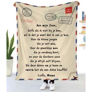 Blankets Fleece Blanket To My Daughter Son Wife Letter Printed Quilts Air Mail Positive Encourage And Love GiftsDrop ShipBlankets