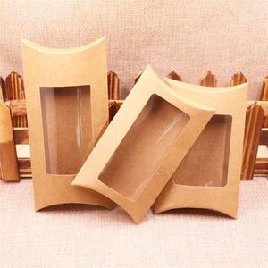 50pcs نمط جديد DIY Clear Kraft Paper Window Palow Box 12.5x8x2cm /12.5x7x2cm/ 16x7.8x2