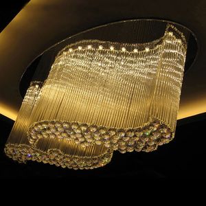 Oval Crystal Ceiling Lamps Living Room Dining Room Lights Led Creative High-end Villa Atmosphere Hotel Engineering Custom