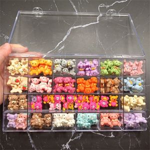 One Box Kawaii Nail Charms Dekoration 3D Resin Akryl Trendig För Nailsmycken 3D Charm DIY Manikyr Tillbehör Stone 220527