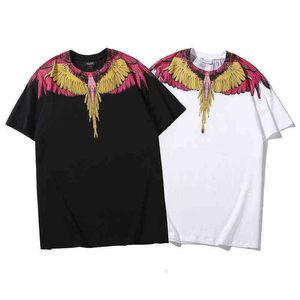 Wholesale t shirt wings resale online - Tee T shirt Tees Shirt s ss Mb Red and Yellow Wings Feather Printed Cotton Short Sleeve for Men Womens1