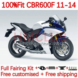 Kit de corpo OEM para Honda CBr 600 F 600F C CBR600 F F4I 11-14 anos Bodywork 139NO.5 CBR600F 11 12 13 14 CBR600F4I 2012 2012 2013 2014 Moldes de injeção Black Blh White