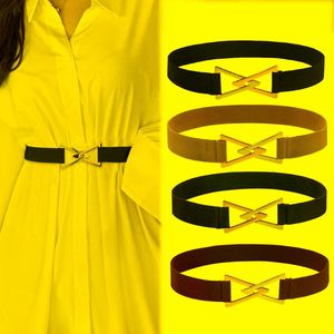 Cinture Fashion Lady Wide Women Elastic Belt Buckle Waist Dress Stretch Design Quotidiano Casual Tinta unita Soft BeltCinture
