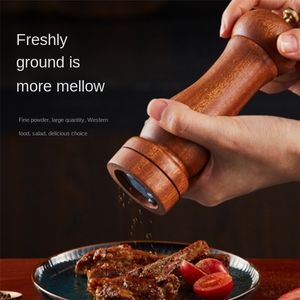 Salt and Pepper Grinder Kitchen Solid Wood Spice Pepper Mill With Strong Adjustable Grinder Spice Garlic Grinder Pestle Shaker 220524