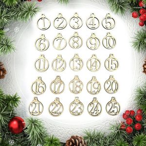 Juldekorationer 25st Digital/26st Letters Diy Xmas Advent Calendar Label Wedding Party Decor Ornament Wood Number English