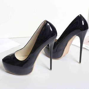 Fetish High Heels Platform Shoes Sexy Stiletto Heels 16cm Extreme Women Pumps Party Nightclub Small round Size 35-47 Woman Shoe H220422