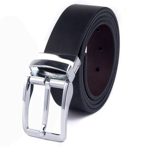 Belts Double Sided Genuine Leather Men For Male Fashion Classice Vintage Pin Buckle Cow Luxury Strap Belt MenBelts