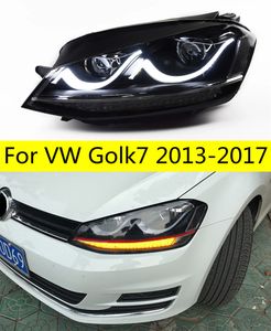 Автотюнинг фар для VW Golk7 2013-20 17 светодиодных ходовых огней, би-ксеноновые фары, указатель поворота