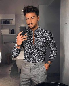 Camisas de vestido masculinas Camisa masculina para homens vestir a blusa masculina social Hawaiian Manga longa Cardigan Bloups and Button Up Man Luoles