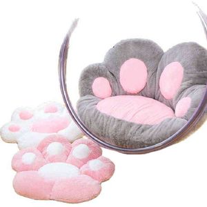 Fluffy Animal Bear Paw Seat Floor Cushion Indoor Mat Stuffed Winter Warm Waist Plush Sofa Decor J220704