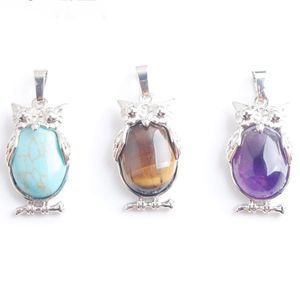 Eagle Animal Pendants Girl Chakra Reiki Natural Lapis Lazuli Oval Convex Gem Stone Beads Women Necklaces Jewelry