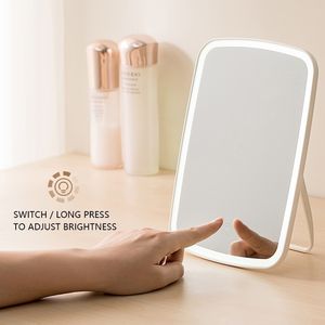 LED Makeup Mirror with led light Vanity Dormitory Rechargeable Folding Portable Beauty Desktop VIPdrop Y200114