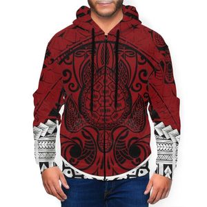 Puletasi polinesiano uomo classico comodo zip con cappuccio autunno felpa con cappuccio hip hop pullover top OEM fai da te all'ingrosso 220722