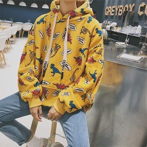 Novo Inverno, estilo coreano Preppy Dinosaur Cartoon Imprimir