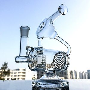 9 Inch Hookahs Recycler Glass Bongs Inline Perc Oil Dab Rigs Unique Water Pipes With Bowl 14mm Female Joint