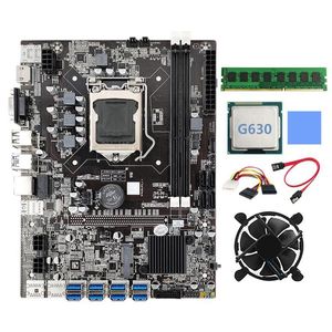 Anakartlar Madencilik Anakart SATA Kablosu DDR3 8GB 1600MHz RAM LGA1155 8XPCIE USB Adaptör B75 Miner Anakta Kartolar Anakta