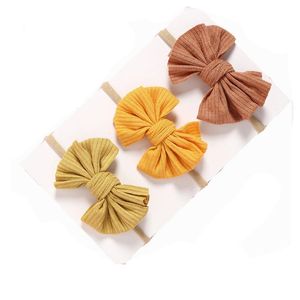 15 Colors Cute Bow Hairband Baby Girls Toddler Kids Elastic Headband Knotted Nylon Turban Head Wraps Skinny Bow-knot Hair Accessories