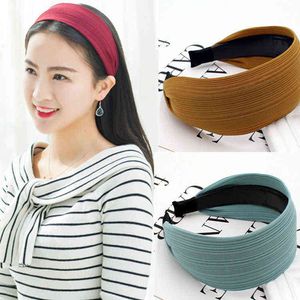 Mulheres Cabelo Hoop Top Knot Turbante Headband Lado largo Acessórios de cabelo de pêlos espessados ​​para meninas sem faixa de cabelo de cabeça de deslizamento AA220323