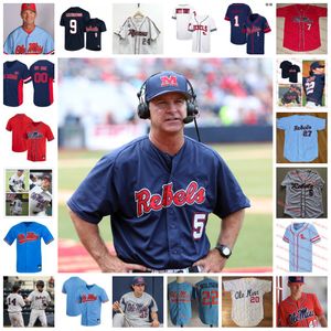 2022 NCAA Custom Hewed Ole Miss Rebels Baseball Jersey 49 Brayen Sanders 50 Blake McGehee 51 Hayden Scarbrough 54 TyWone Malone 55 Wes Burton Jack Washburn Jersey