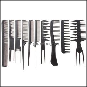 Inny ogród domowy 10pcs/Set Professional Hair Brush Comber Salon Barber A DHQ2L