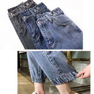 oversize high waist jeans elastic loose korean JEANS women boyfriend pants women plus size oversized jeans woman trousers LJ200818