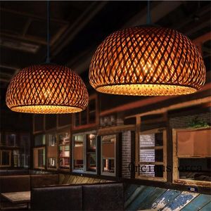 Pendelleuchten Rattan Bambus Nest Chinesische Antike Kronleuchter Lampe LED Laternen Wohnzimmer El RestaurantPendant