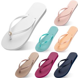 Frauen Hausschuhe Mode Flip Flops Strand Hotel Indoor Slipper Triple Schwarz Rosa Weiß Zitronengrün Grau Marine Damenschuhe Seventy Six