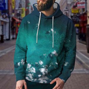 Yeni Erkekler Kapşonlu Büyük Boy O Tie Hat Sonbahar Kış Sokağı Spor Giyim 3D Baskı Gündelik Avrupa tarzı Moda Erkek Giyim L220704