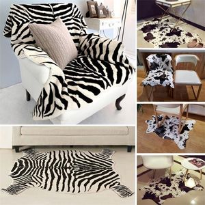 Yaratıcı Zebra/İnek 3D Baskılı Halılar Oturma Odası için kaymaz Sevimli Hayvan Atmak Kilim Paspaslar Odası Paspas Alan Kilim 220504