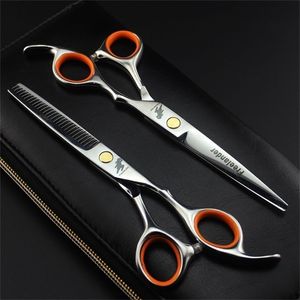 Japan Steel 5.5 6.0 Professionell frisör sax Barber Set Cutting Shears Scissor Cut 220317