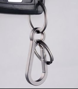 Keychains Titanium Carabiner Keychain Key Ring Hook Alloy Car Mens Gift Men'S Waist Pendant Miri22