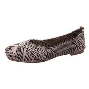 Dress Shoes Flat Sole Women Shoes 2022 Breathable Soft Bottom Pea Woven Sandals Pregnant Princess Loafers 220525