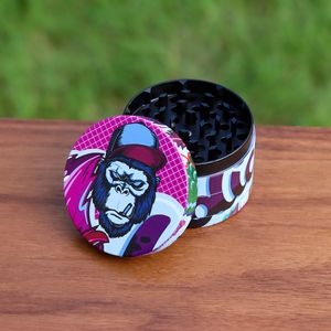 63mm 4 Layers Alloy Dry Herb Hookahs Grinder Colorful Gorilla Smoke Grinders Dab Rig Smoking Accessory Tobacco Crusher