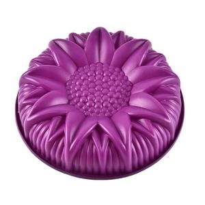 10 Inch Round Sunflower Silicone Birthday Cake Baking Pans Handmade Bread Loaf Pizza Toast Tray Molds 220721