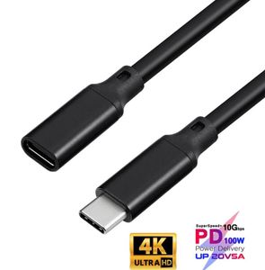 USB C Kable rozszerzenia typec 10 Gb / s Gen2 Type-C USB 3.1 3.2 Mężczyzna do USB-C żeński przewód danych dla telefonu MacBook