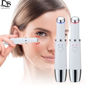 Electric Eye Face Massager Vibration Heat Anti Ageing Wrinkle Dark Circle Removal Portable Beauty Care Pen Massage 220620