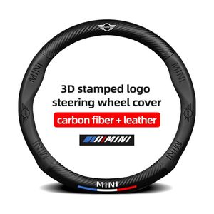 Steering Wheel Covers For Mini Cooper One S F56 F60 R58 R50 R53 JCW Clubman Countryman Auto Decoration Carbon Fiber 37-38cm Car Teering Cove
