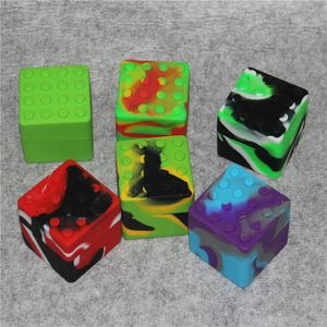 60ML square design silicone containers Non-stick Silicone jars dabs FDA Boxes for wax container 60mmX60mm smoking accessories