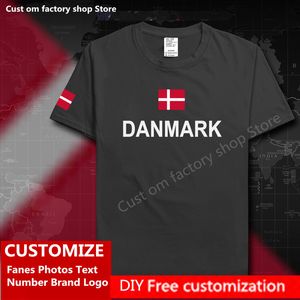DANMARK T-shirt in cotone Jersey personalizzata Fans Nome fai da te Numero Marca High Street Fashion Hip Hop T-shirt casual allentata DK DNK 220616