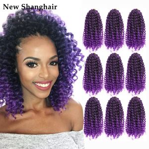 Wholesale kinky braiding hair resale online - New Shanghair Ombre Marlybob Hair Corchet Braid Kinky Curly Crochet Inch Synthetic Braiding Hair Extensions For Women g BS05