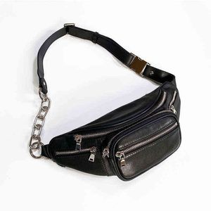 Fanny Packs King midjepåse Kvinnor Fashion Ins Chain Chest Bag Läder Kvinnor Fashion Womens Single Shoulder Messenger Bag 220627